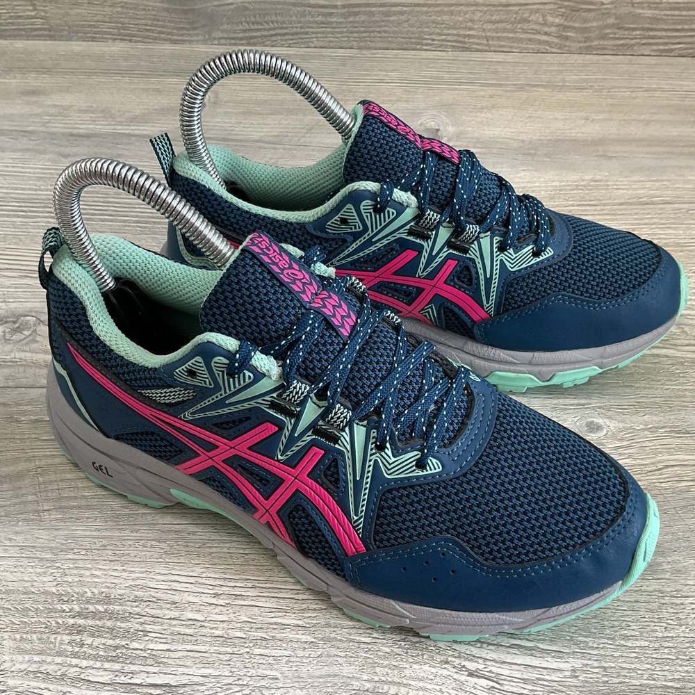 ASICS GEL-Venture 8 Women's Trail Running Shoes Blue Pink 1012B231 Size 6 Wide